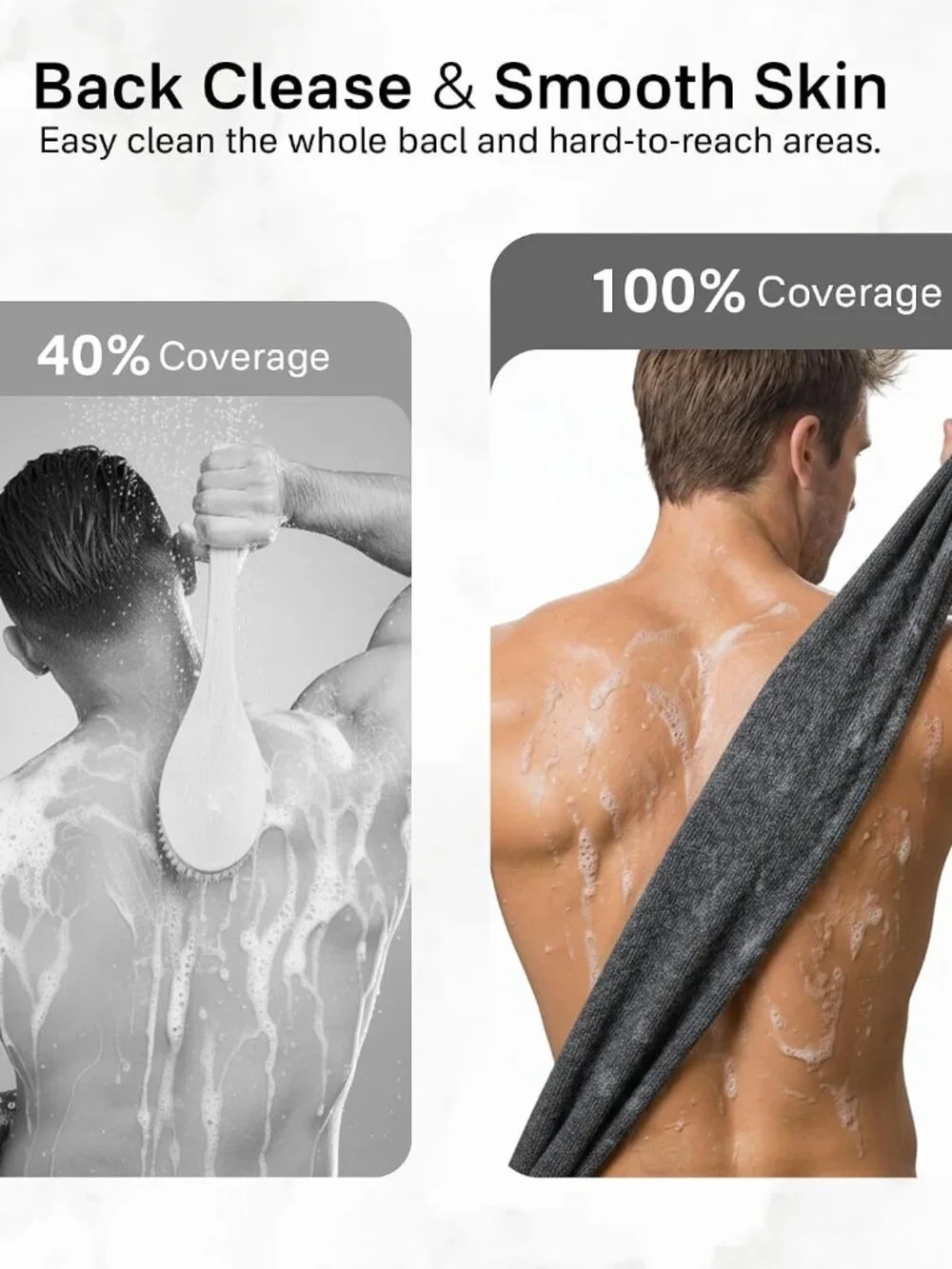3 PCS Exfoliating Washcloth Towels - Exfoliating Body Scrubber Exfoliator, Back